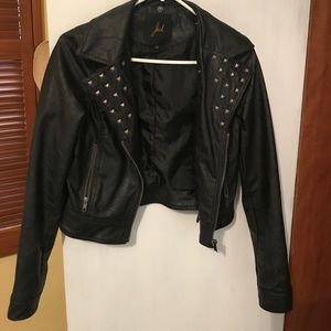 Black faux leather jacket