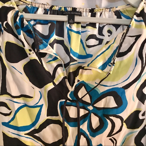 BANANA REPUBLIC PATTERNED SHIFT DRESS W TIE - Picture 4 of 8