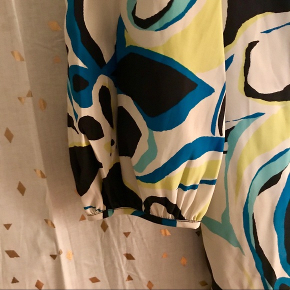 BANANA REPUBLIC PATTERNED SHIFT DRESS W TIE - Picture 5 of 8