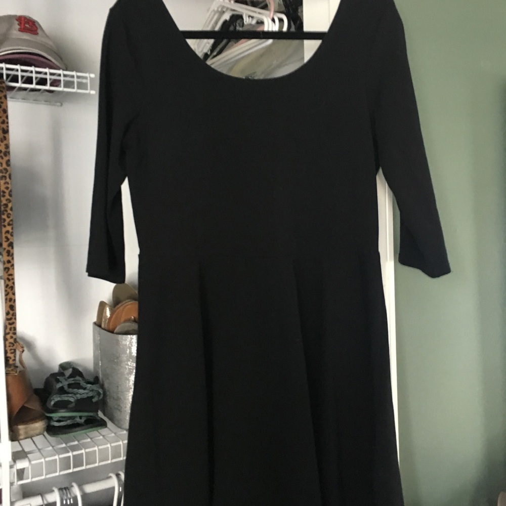 Express low back black skater dress