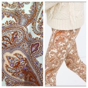 Zara paisley print skinny trousers XS
