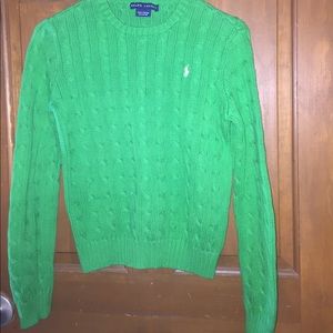 Crewneck, dark green knit Ralph Lauren sweater