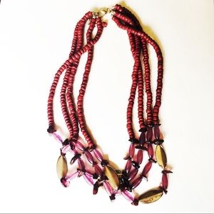 Beaded multi strand necklace