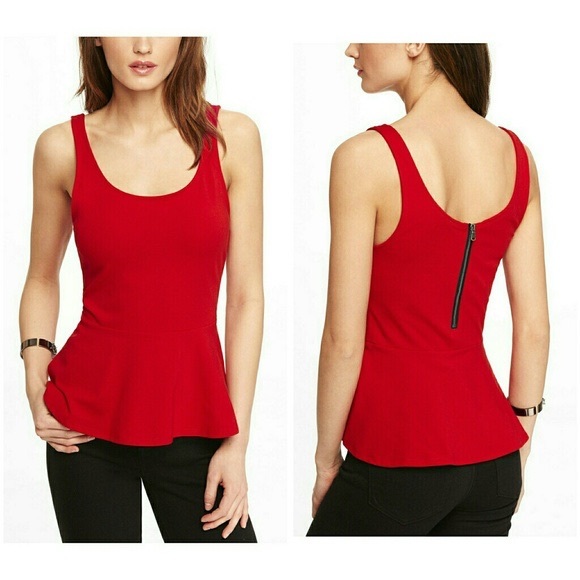 red peplum tank top
