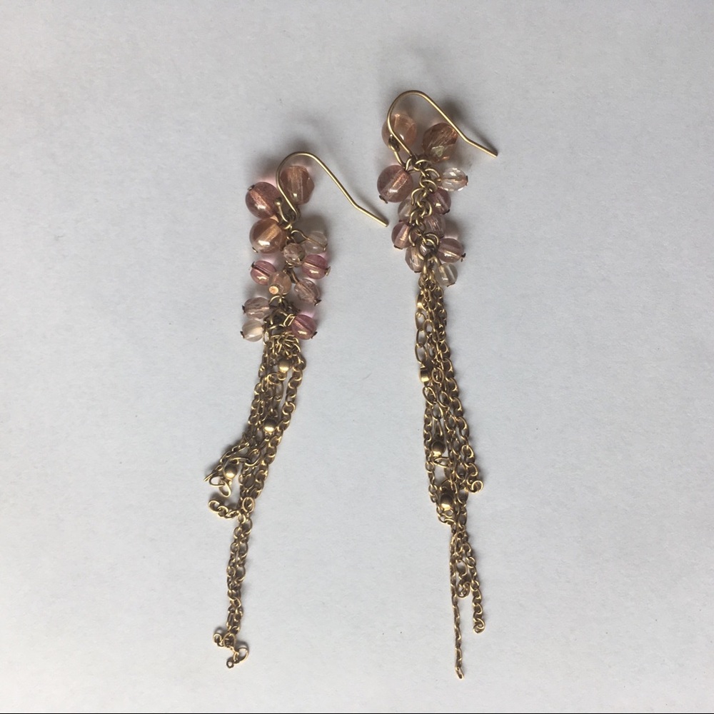 Beaded gold earrings
