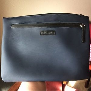 Coach LARGE SIZED wristlet navy leather