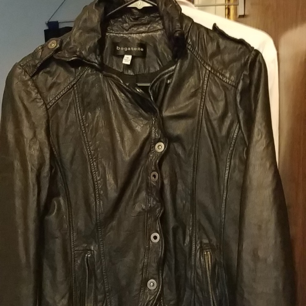 Black leather jacket