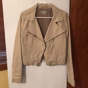 Faux tan leather jacket