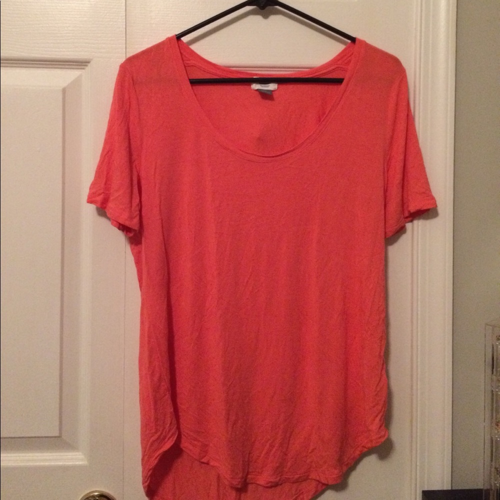 Soft Coral Old Navy Shirt with Long Hem