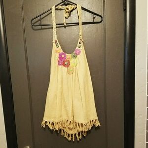 Boho Hippie Halter Tank Top Fringe