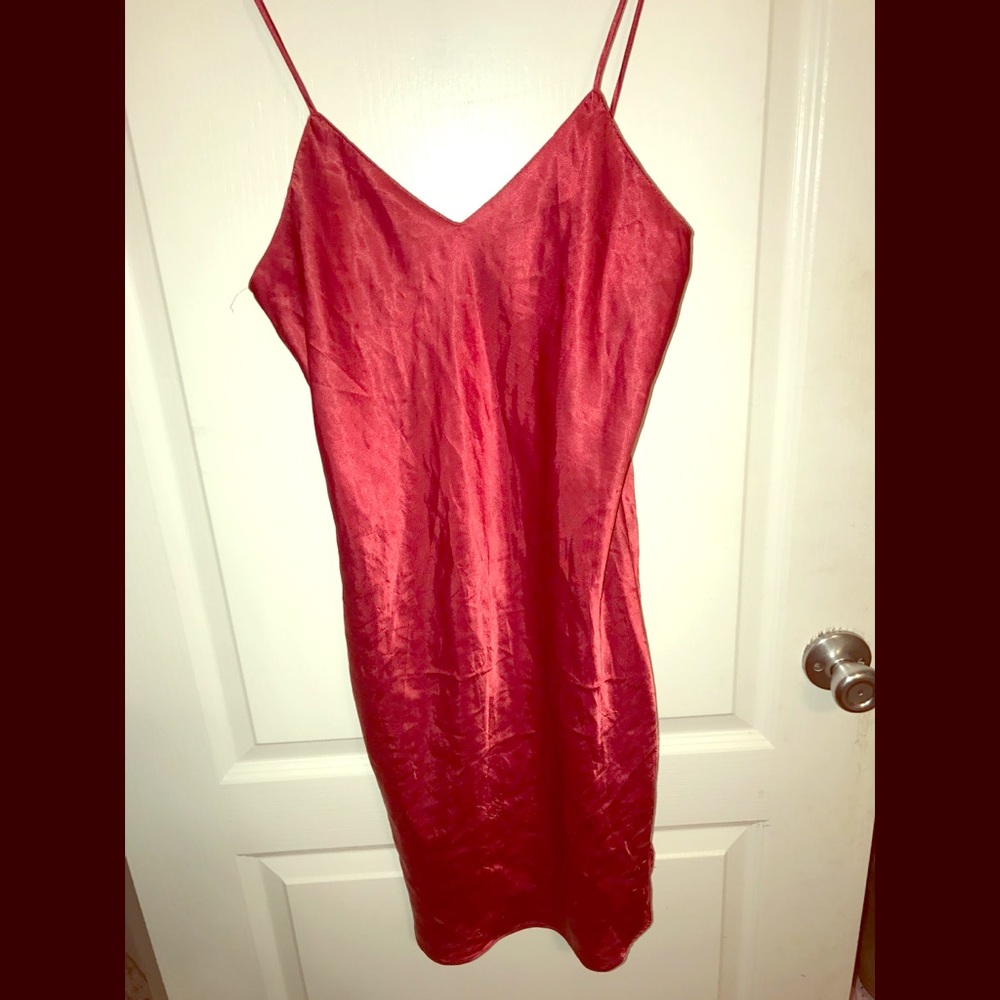 Vintage Red Silk Dress