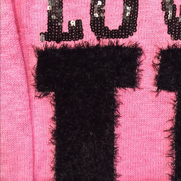 Justice Pink & Black Sweater Size 14 EUC! - Picture 2 of 5