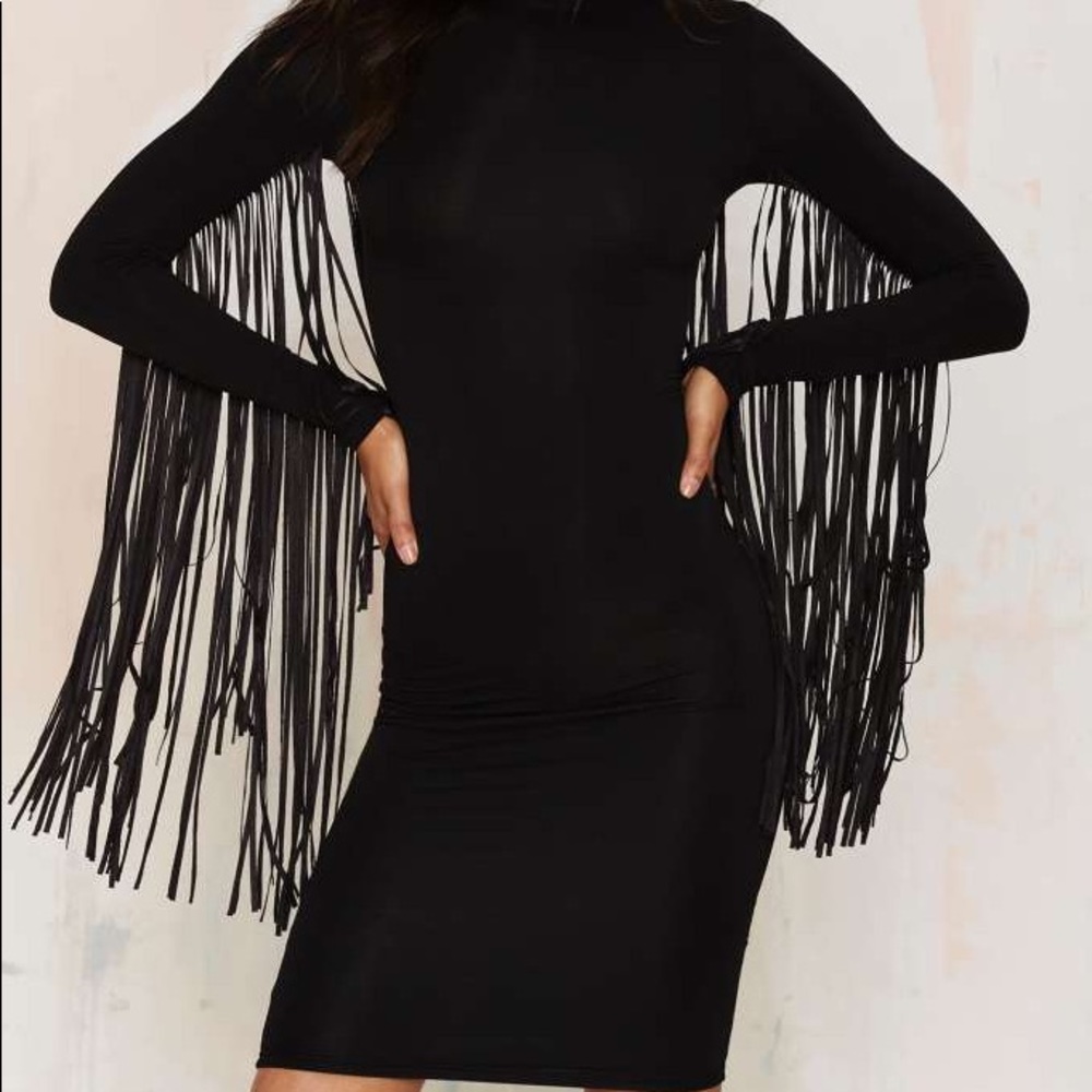Nasty Gal black 'under your wing' dress NWOT M