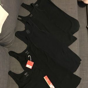 Bundle of 5 black tank tops size small