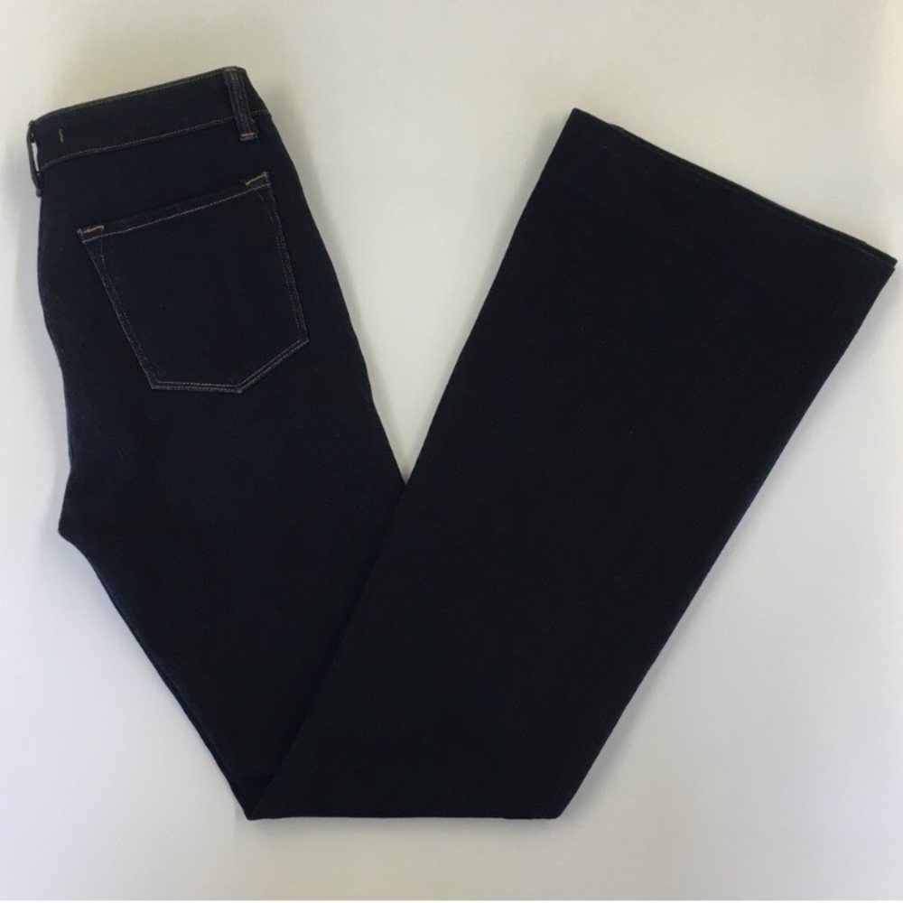 J brand dark wash high rise flare jeans