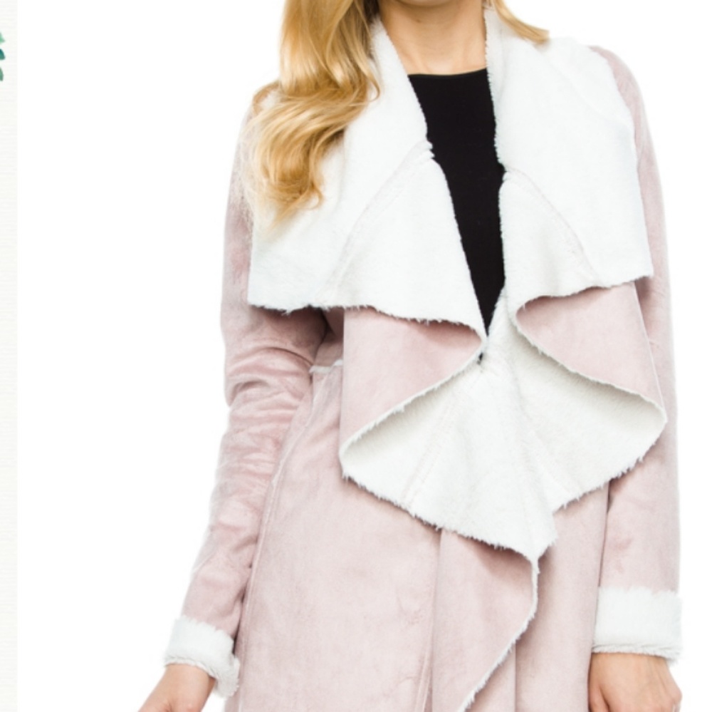 Blush suede utility lapel jacket - Picture 2 of 3