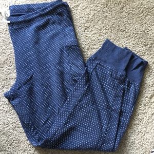 Aerie Navy polka dot cotton joggers