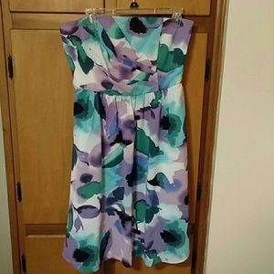 The Limited Strapless Floral Dress