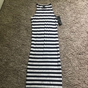 Mossimo Striped Navy and White Maxi Dress Small