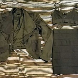 💥LAST CHANCE💥Bebe skirt, blazer crop top BUNDLE