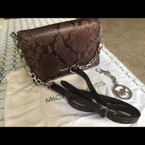 Micheal Kors croc embossed leather cross body bag