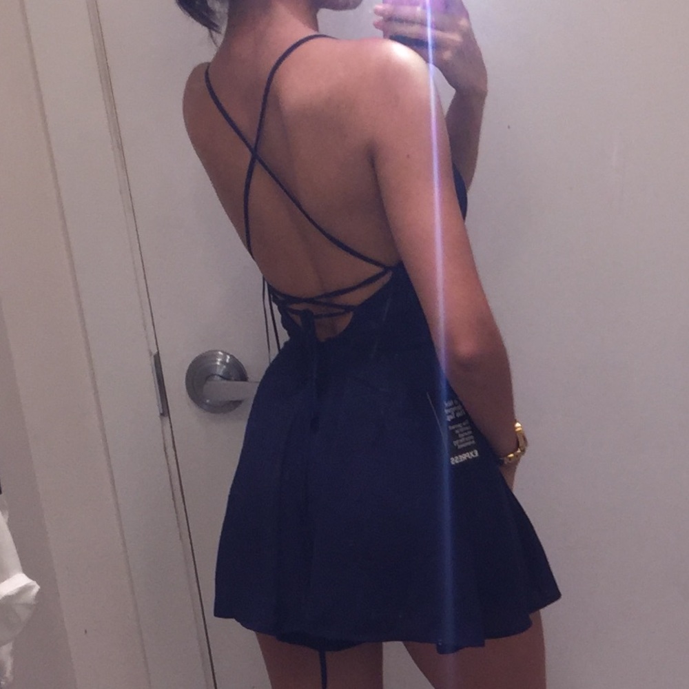 Blue strappy romper