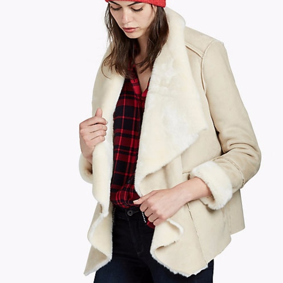 New Lucky Brand Shearling Vegan fur jacket natural - Picture 2 of 8