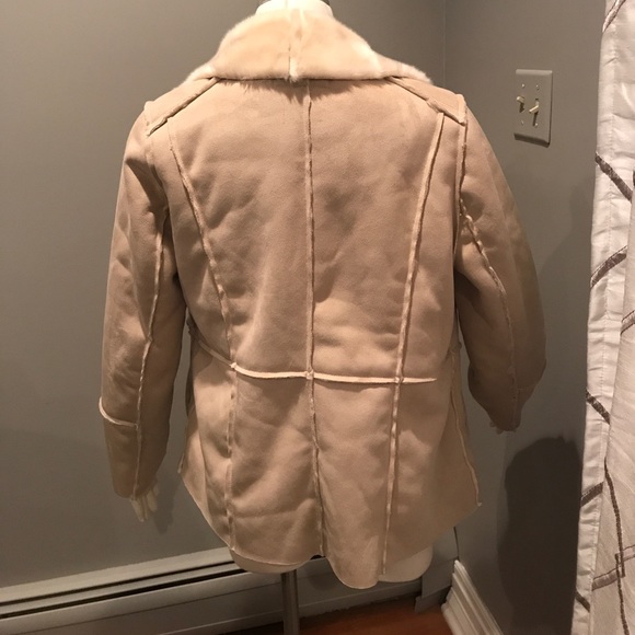 New Lucky Brand Shearling Vegan fur jacket natural - Picture 5 of 8