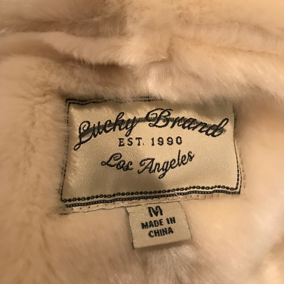 New Lucky Brand Shearling Vegan fur jacket natural - Picture 7 of 8