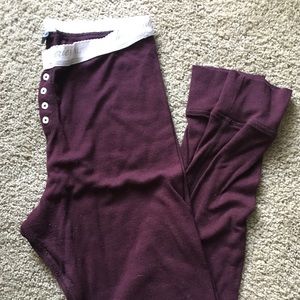 Aerie burgundy cotton lounge pants