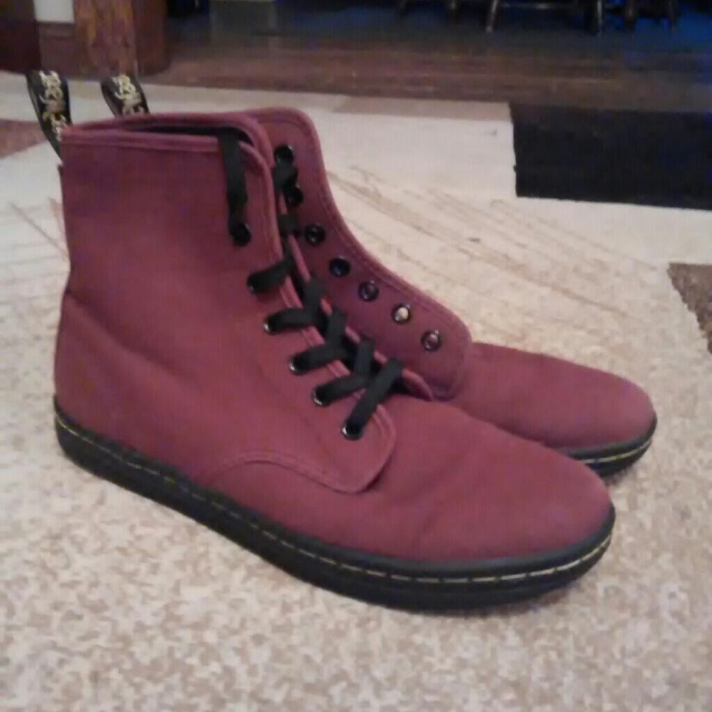 Maroon Canvas Dr Martens NWOT