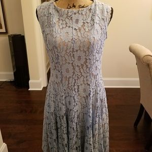 Beautiful Blue Lace Sleeveless Dress