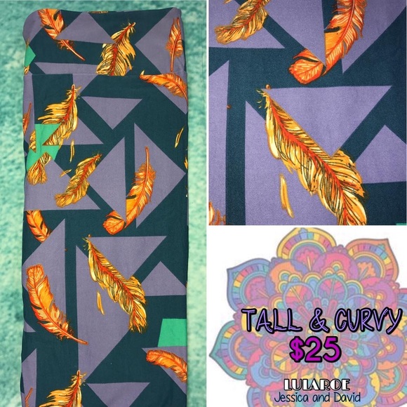 Women's TC LuLaRoe leggings. Feathers!! New* - Picture 1 of 1