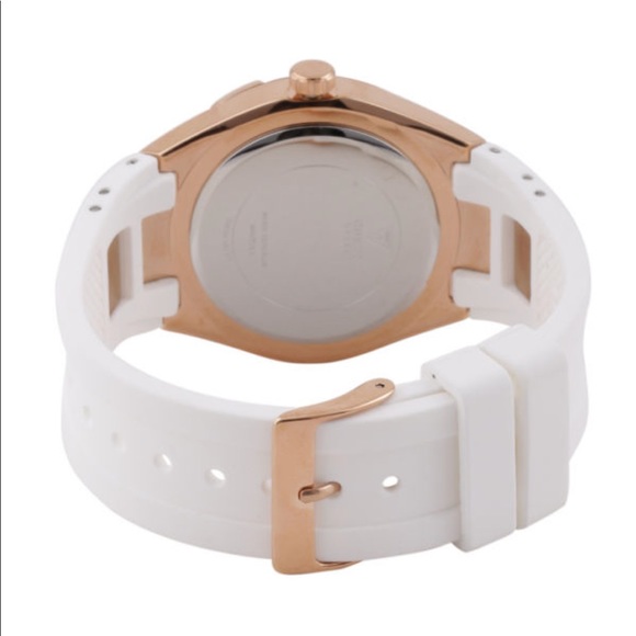 W0653L4 Guess Luna White Band Rose Gold Watch