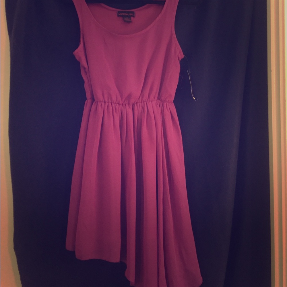 Purple asymmetrical hem dress