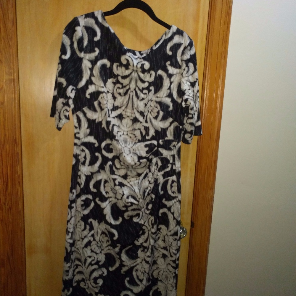 Great Neutral Dress with Scroll Pattern