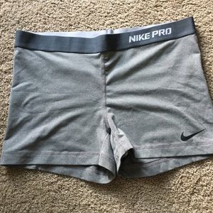 Grey Nike Pro shorts