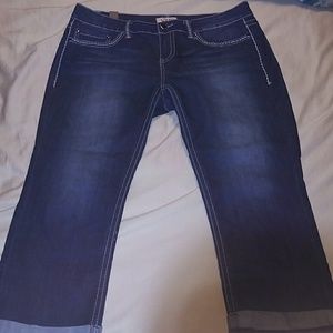 Juniors denim capris with Jewel accents *worn once