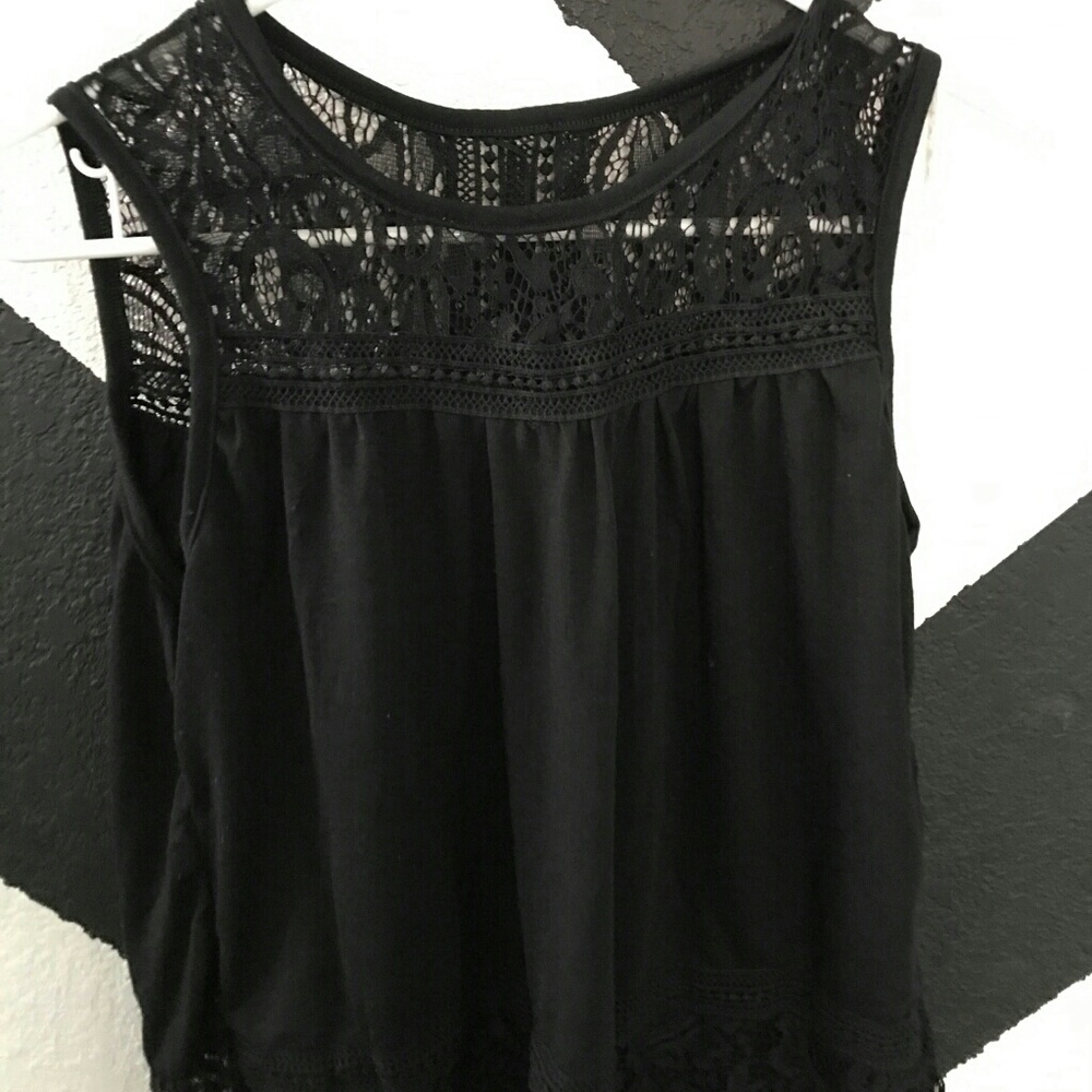 Open back black top