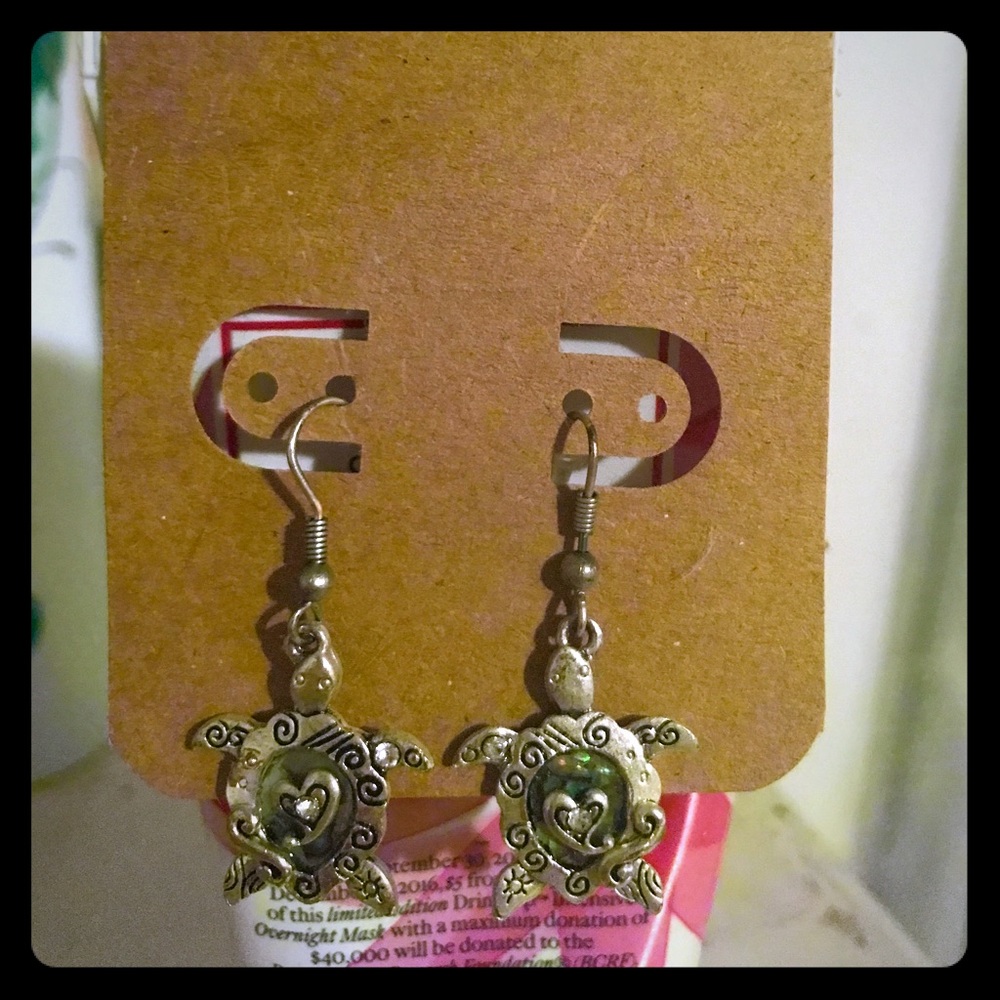 Turtle earrings.
