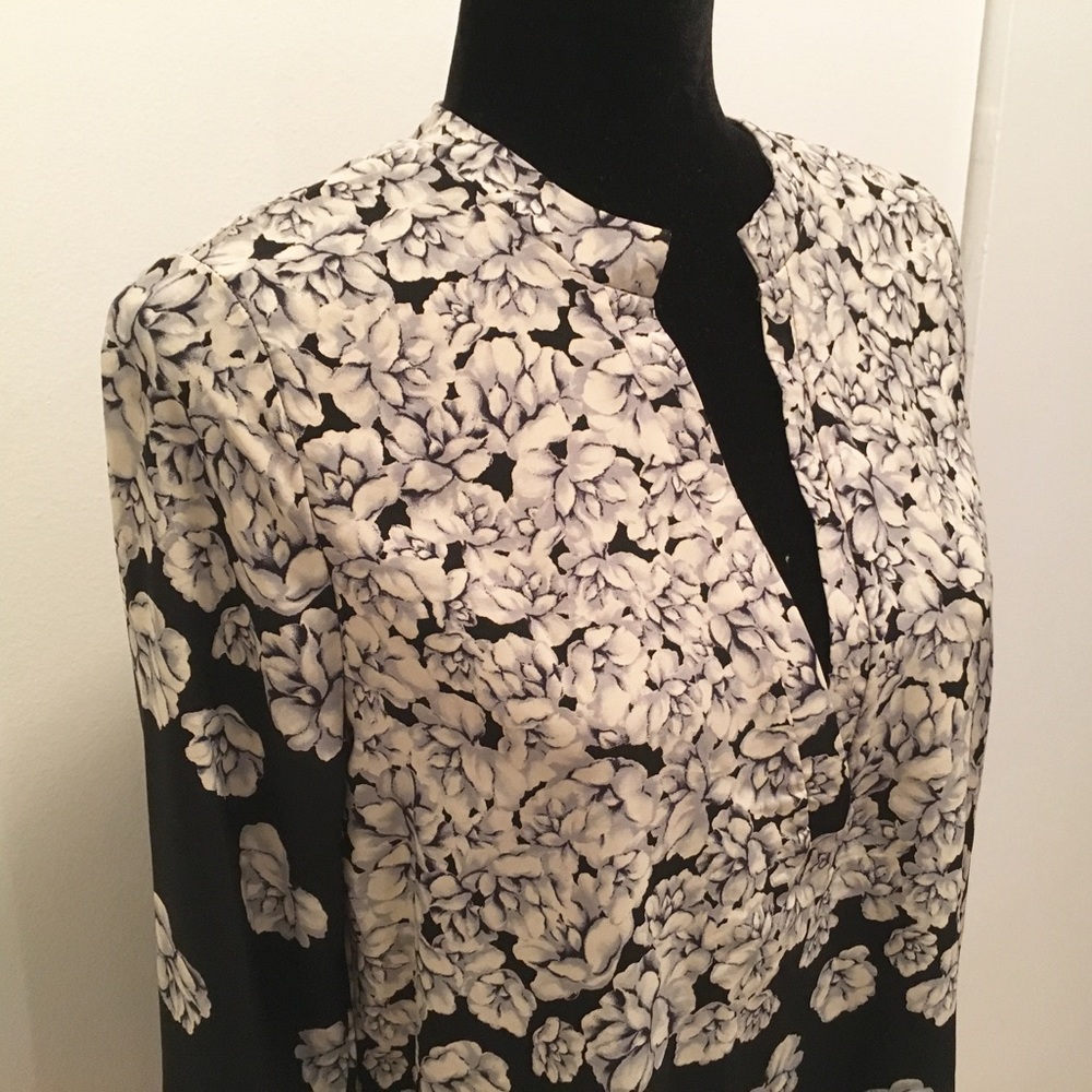 Black Floral Mini Shirt Dress