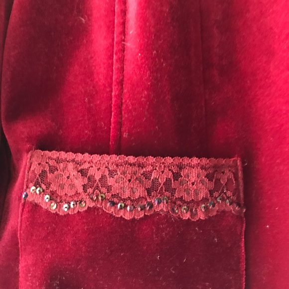 Beautiful Deep Red Velvet Blazer - Picture 2 of 5