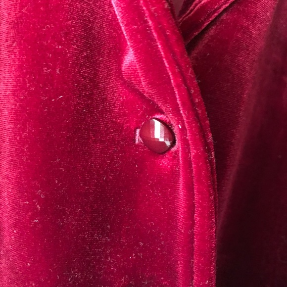 Beautiful Deep Red Velvet Blazer - Picture 3 of 5