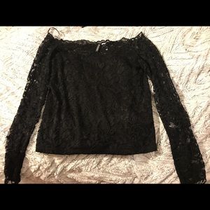 Lace off-the-shoulder top