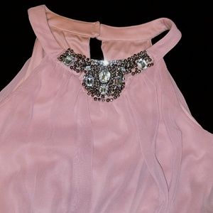 Long blush colored dress