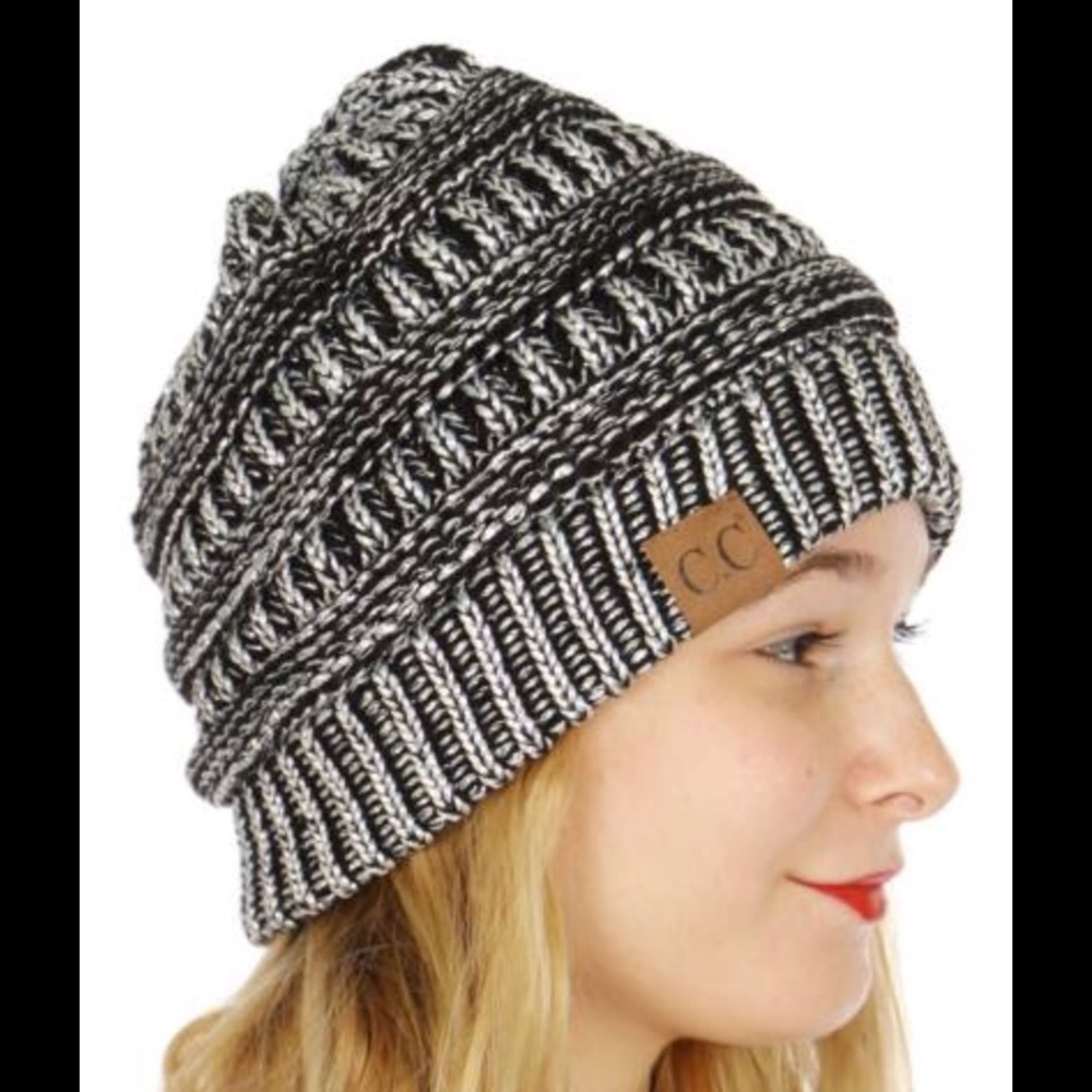 C.C. Oversized Two Tone Knit Beanie