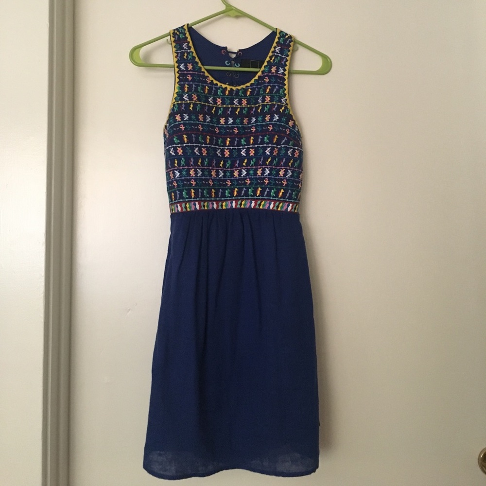 Dolce Vita embroidered dress, cutout laceup back
