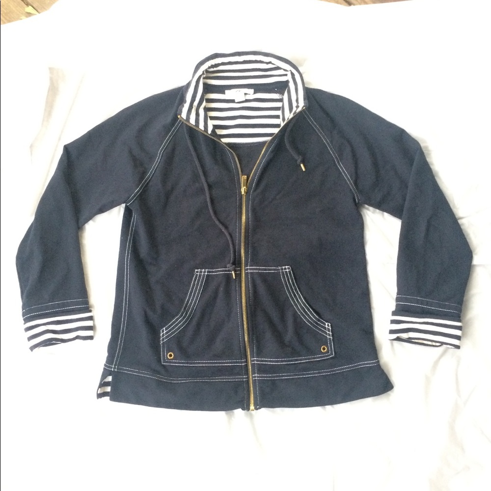 Womens navy Annie Klein zip up sweater Small