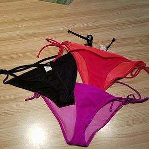 Bundle of 3 tie bikini bottoms