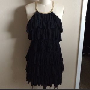 Fun ruffle party dress black mini dress